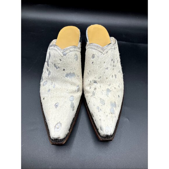 $1k 6.5 C back At The Ranch Crystal Pony Hair Cowgirl Mules Boots - Picture 2 of 8